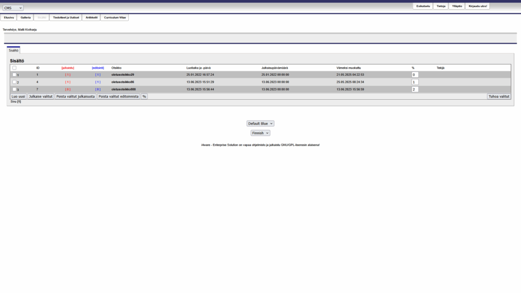 HTML/CSS/PHP/MySQL/JavaScript -CMS/ERP Kuva 2