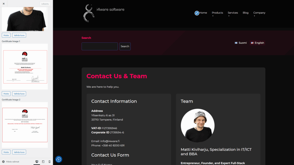 Contact Us and Team 2