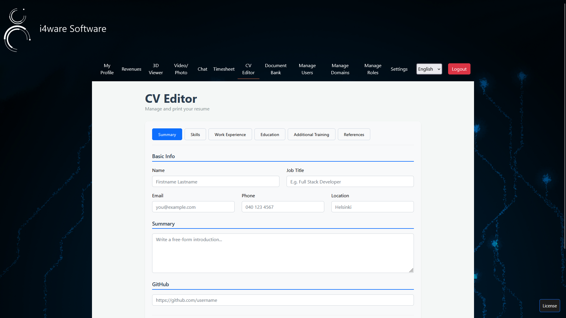 CV Editor