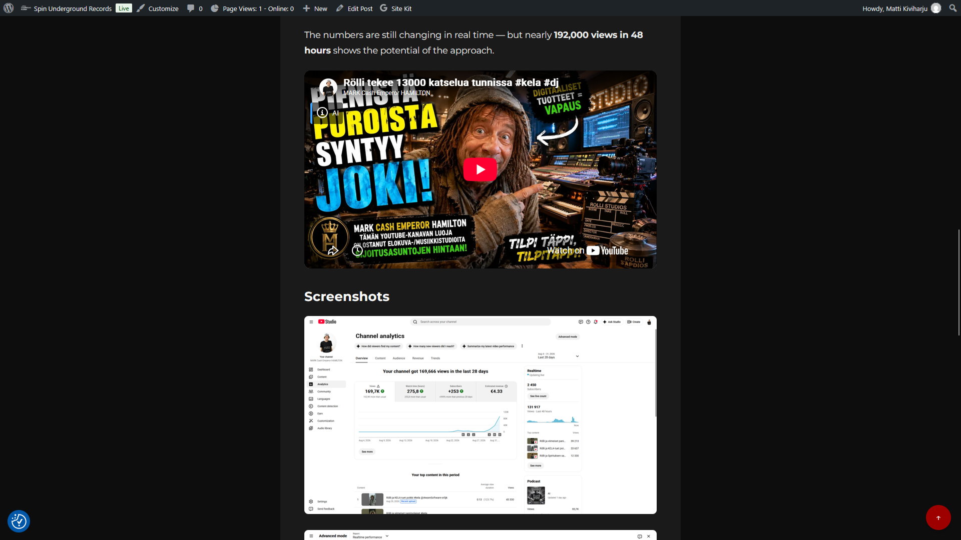 YouTube Analytics and Results