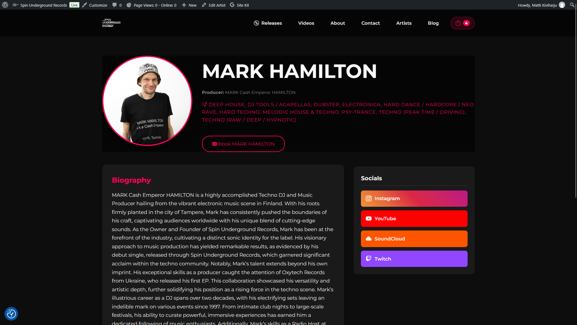 Mark Hamilton DJ Profile
